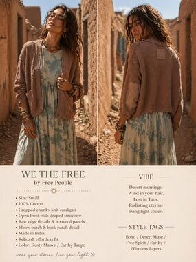 We The Free Dusty Mauve Cropped Chunky Knit Cardigan